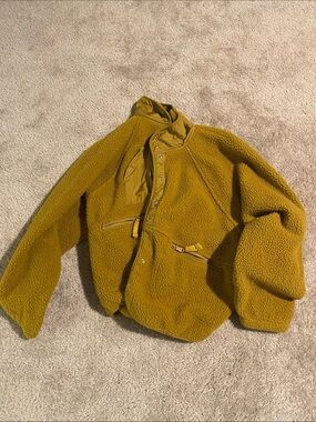 FP Movement Mustard Sherpa Jacket with Zipper Pockets
